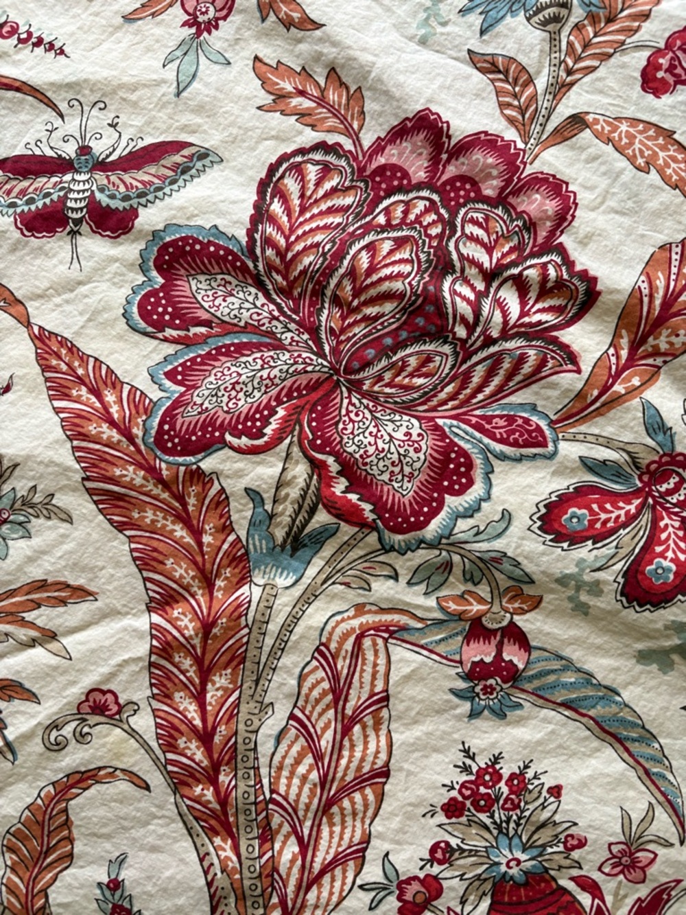POTTERY BARN PALAMPORE Lolita/Deidre Queen Full Duvet Cover Butterflies - Picture 4 of 11